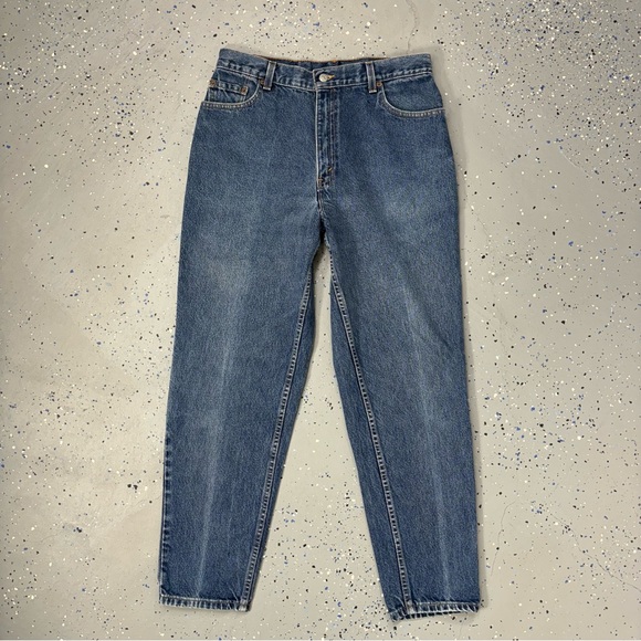 Vintage 90s Levi's 550 Relaxed Fit Tapered Leg Jeans Distressed Made In USA 14 - Picture 1 of 11